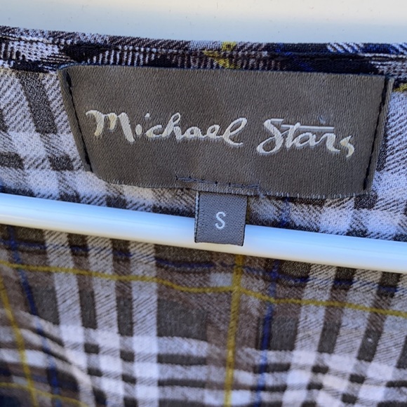 Michael Stars | Plaid Faux Wrap Front Top size Small - Picture 2 of 6
